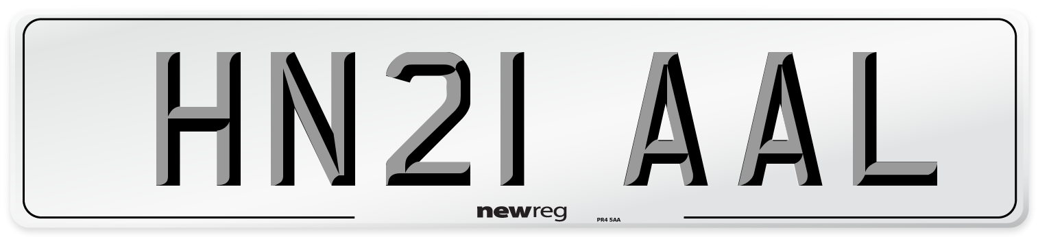 HN21 AAL Number Plate from New Reg